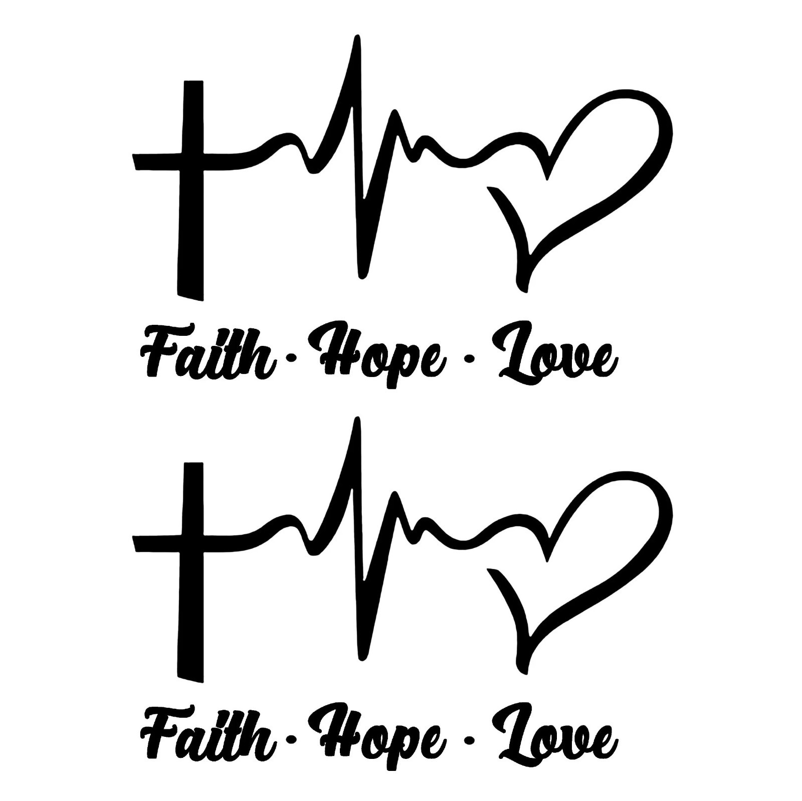 Faith Hope Love Decal Bumper Sticker Car Laptop Cross Heart Vinyl