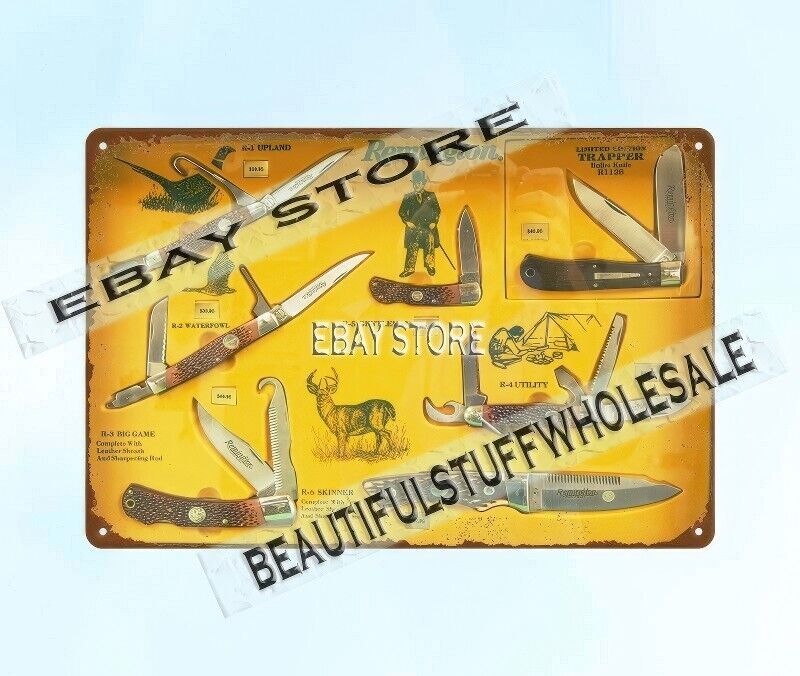 1989 hunting knives gunfirearm gift for hunters metal tin sign decorative wall