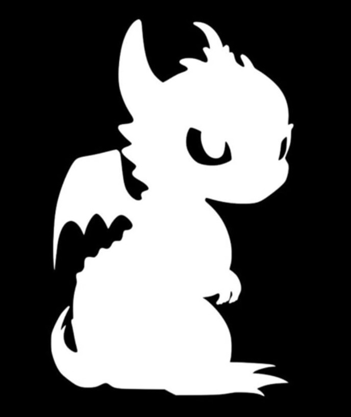 Baby Toothless Dragon 5&Prime; Vinyl Decals Black or White Car Truck Window