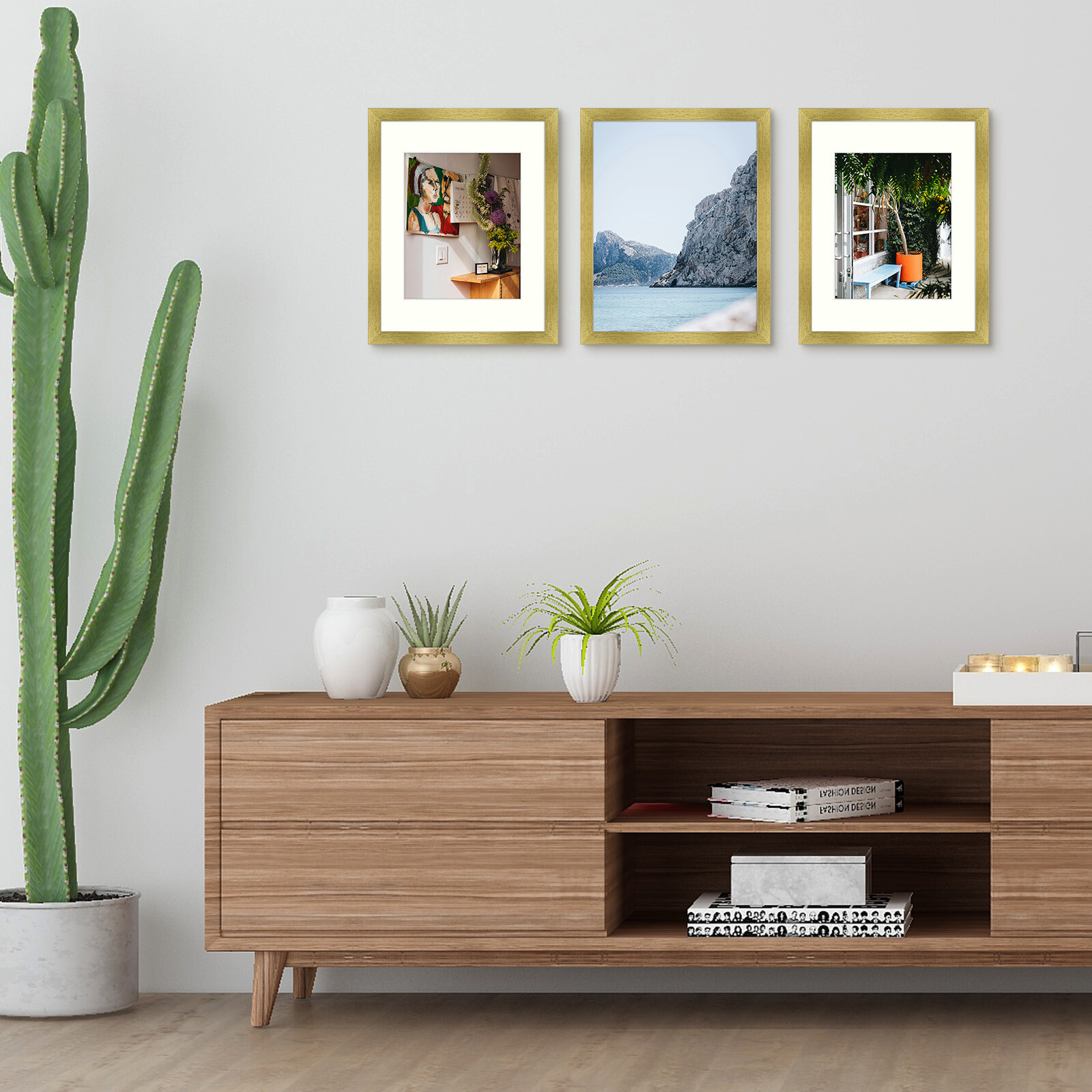 11×14 Picture Frame Display Pictures 8×10 with Mat Real Glass Wall Gallery Frame