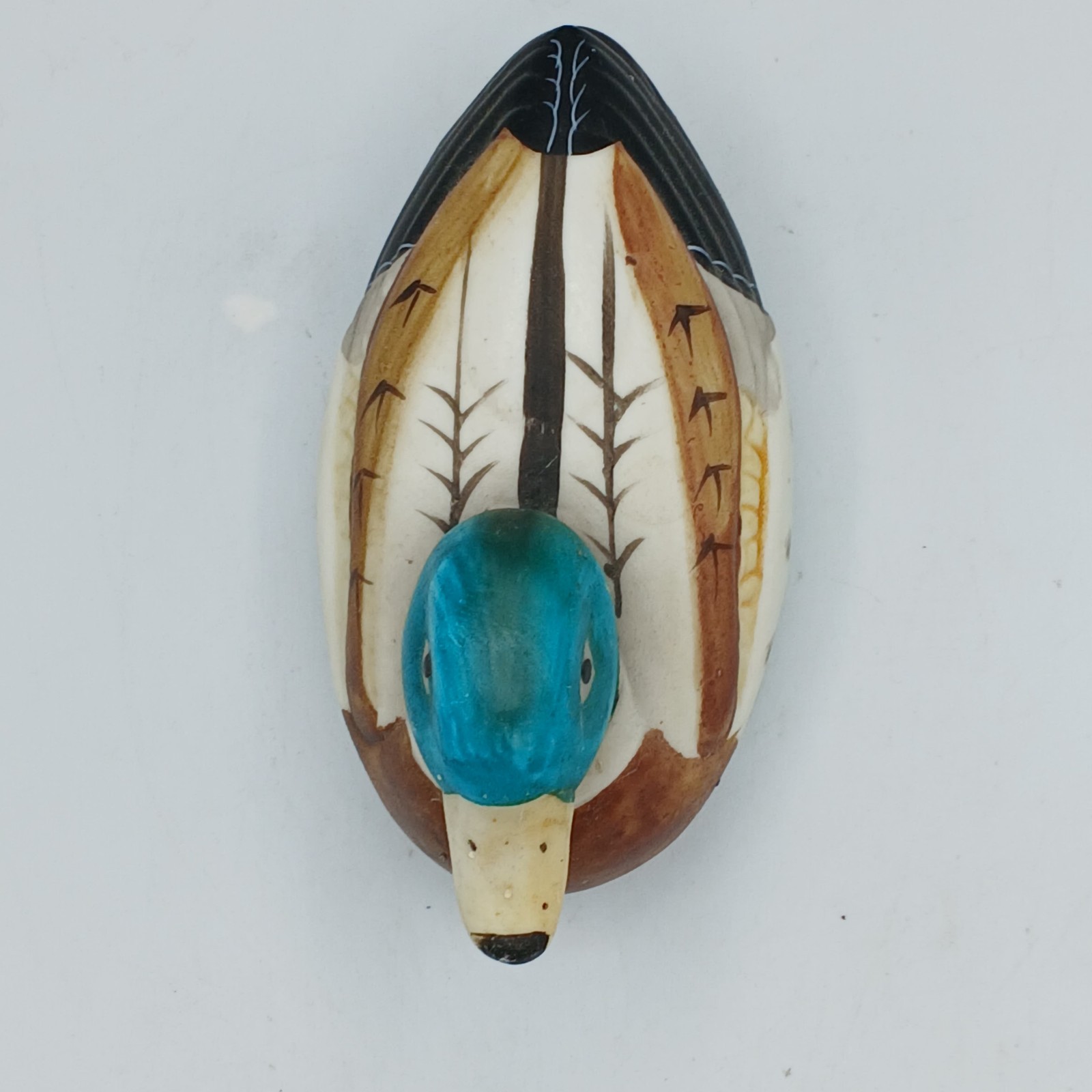 Hand Painted Duck Decoy Figurine Mallard Ceramic 5&Prime;