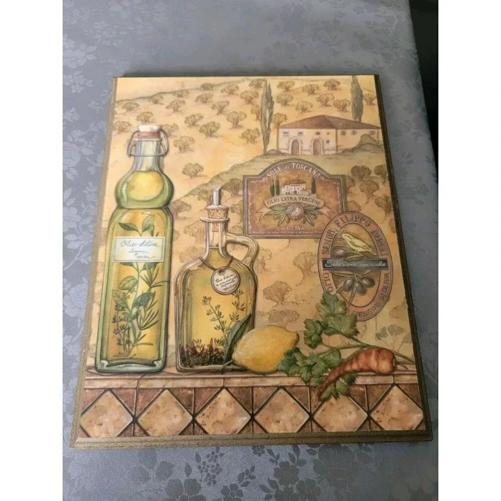 Flavors Of Tuscany Set Of 2 Art Decor 8&Prime; X 10&Prime; Art Plaque Pre-owned MultiColor