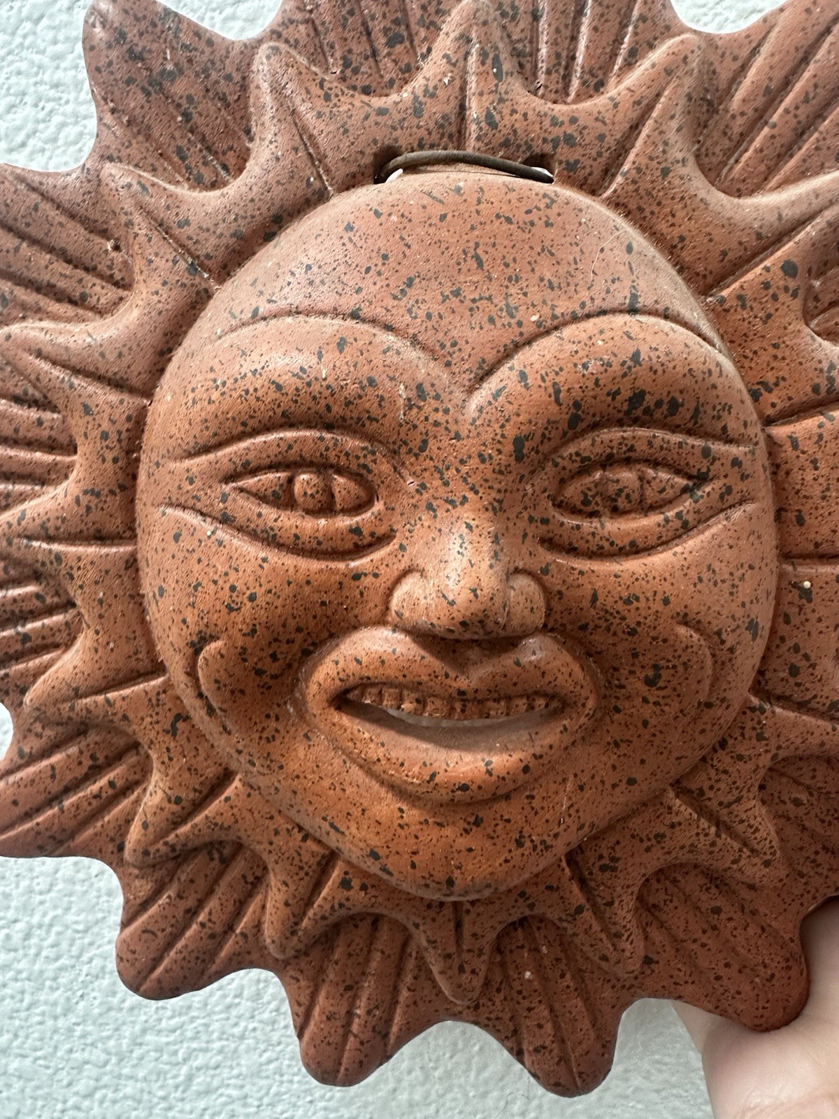 Celestial 3D Anthropomorphic 7.5” Sun Face Wall Hanging Southwest Design