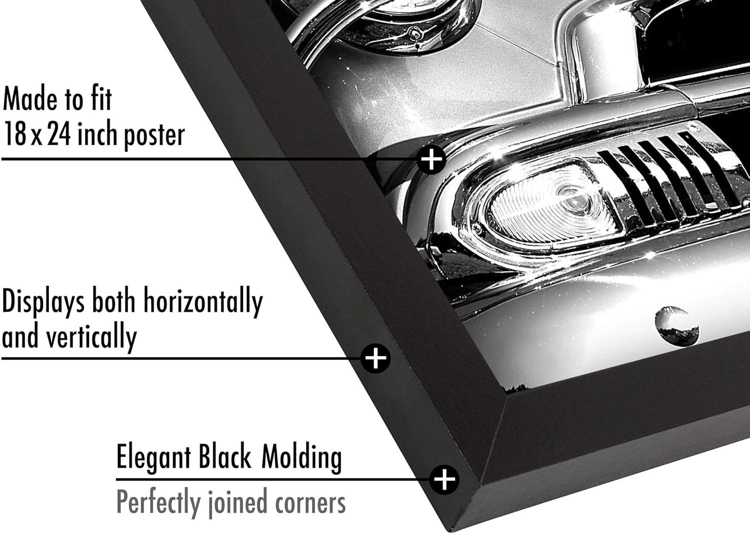 Versatile 18×24 Black Picture Frame – Horizontal or Vertical Wall Display