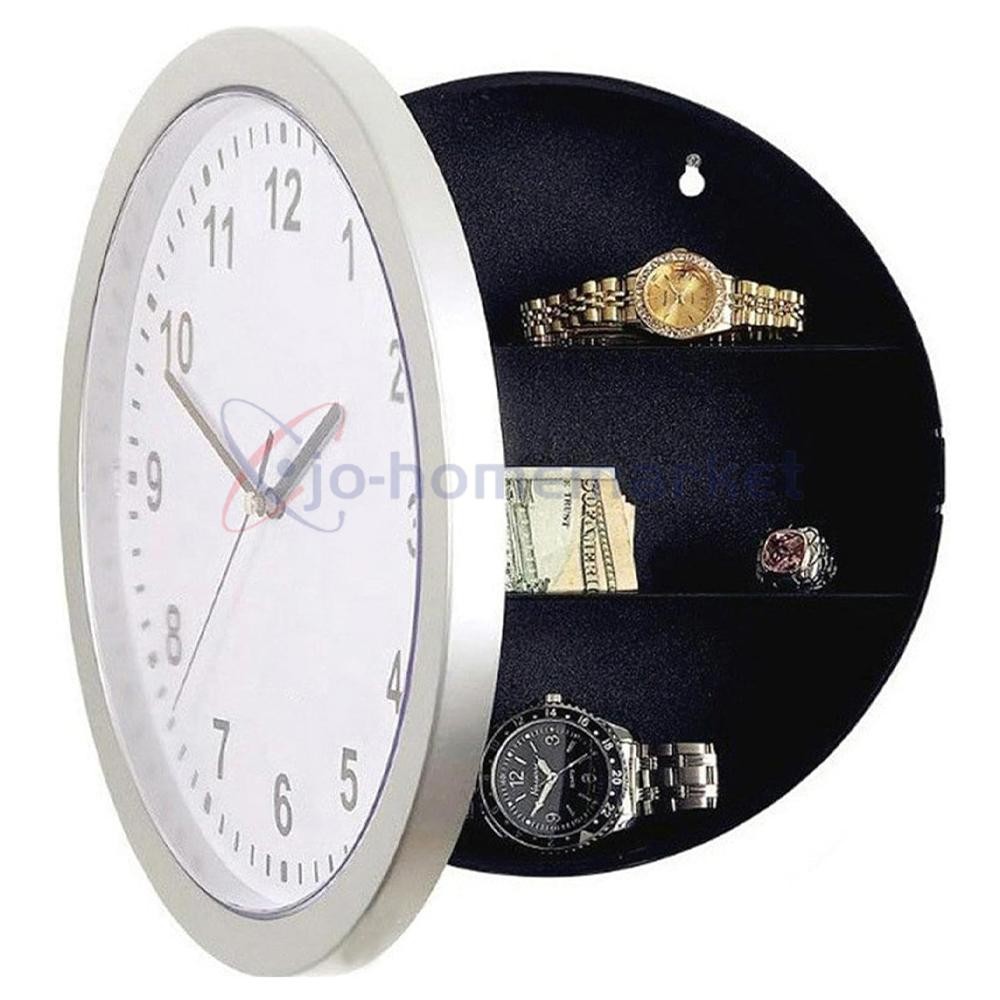 Wall Mounted Clock with Door for Storage Secret Interior Compartment