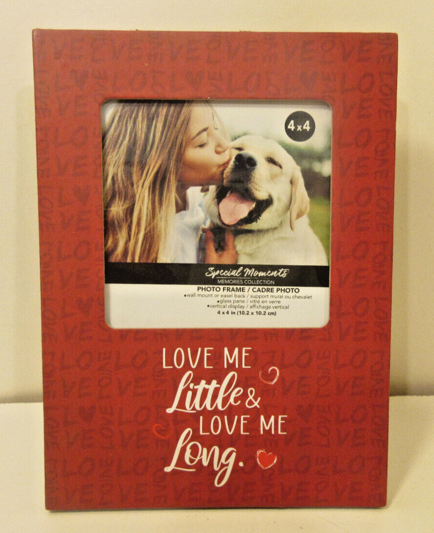 4X4 Inch Red Love Me A Lot Picture Frame Tabletop Or Wall mounted