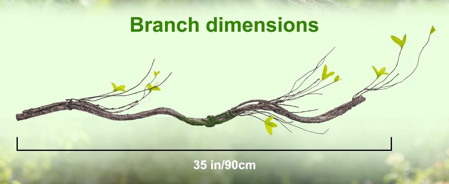3Pcs 35in Artificial Tree Branches, Realistic Wall Hanging Bendable Tree Vines