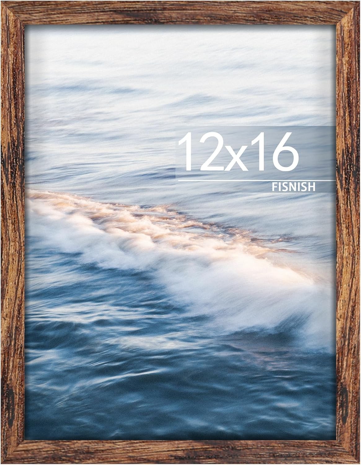 12×16 Picture Frame Brown, for Horizontal or Vertical Wall Mounting, 1 Pack