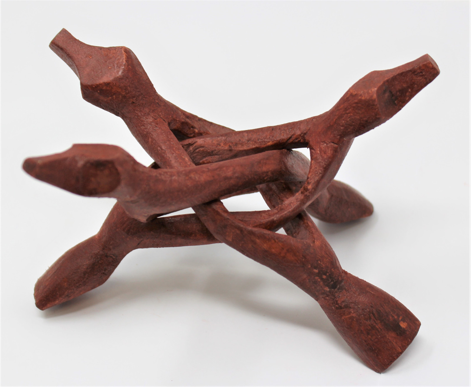 4&Prime; Carved Wood Tripod Display Stand: Shells, Smudge Bowl, Crystal Balls (Cobra)