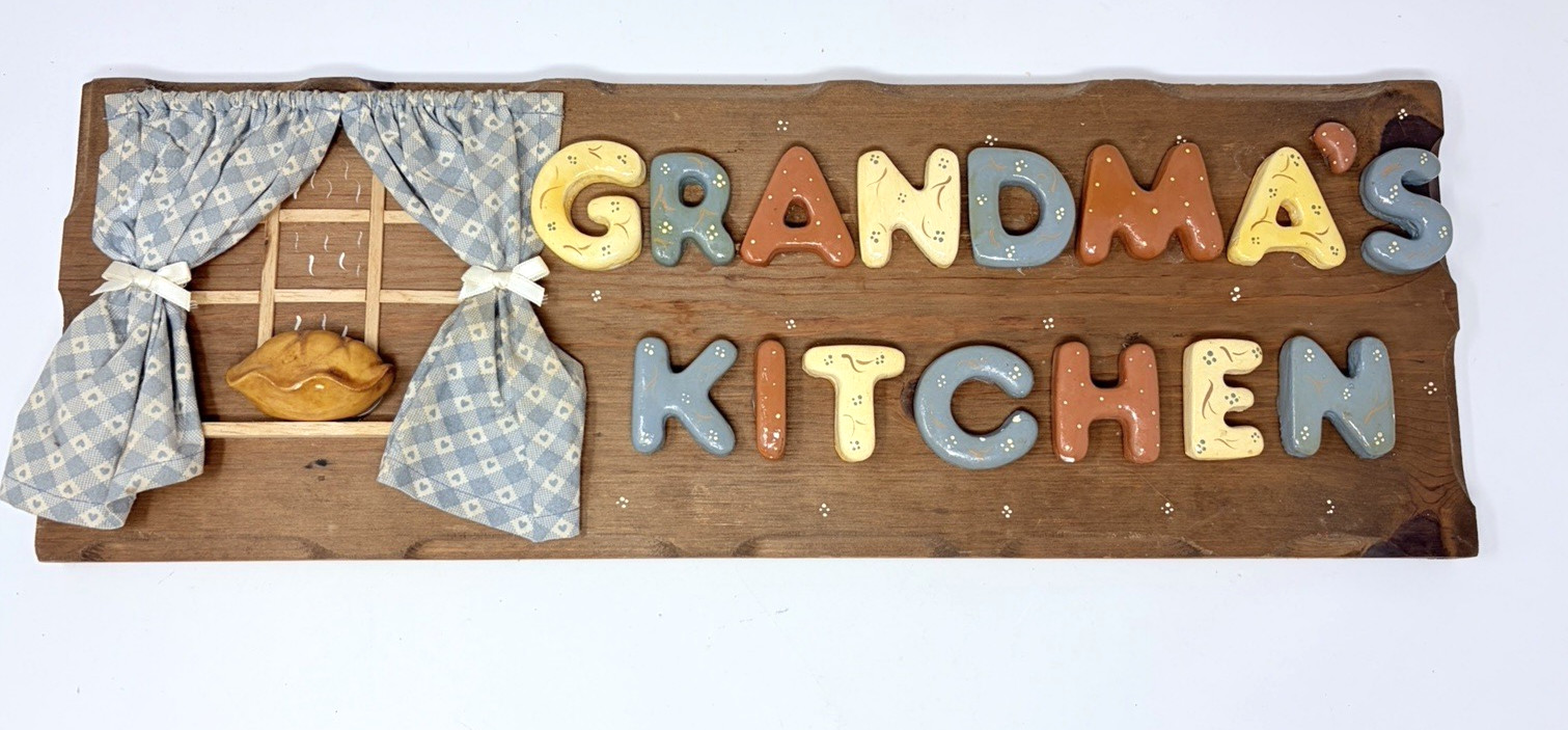 Vintage Grandma&rsquo;s Kitchen Grandma Core Cottagecore Wooden Sign Granny Decor