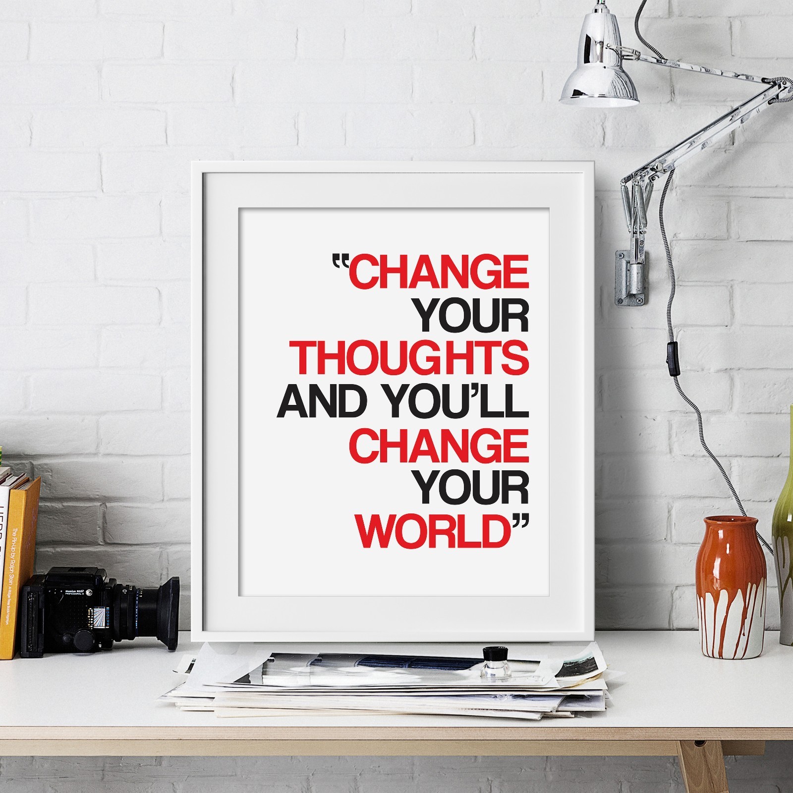 Change your thought Inspirational Wall Art Print Motivational Quote Poster Decor