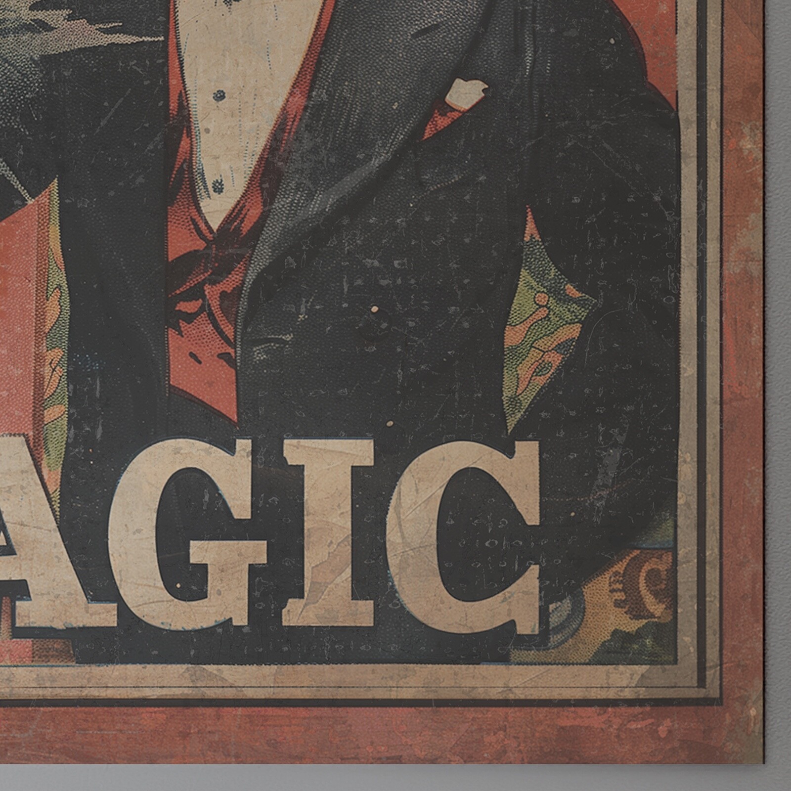 Vintage MAGICIAN Wall Art, BE MAGIC Illusionist Decor, Slight Of Hand Poster
