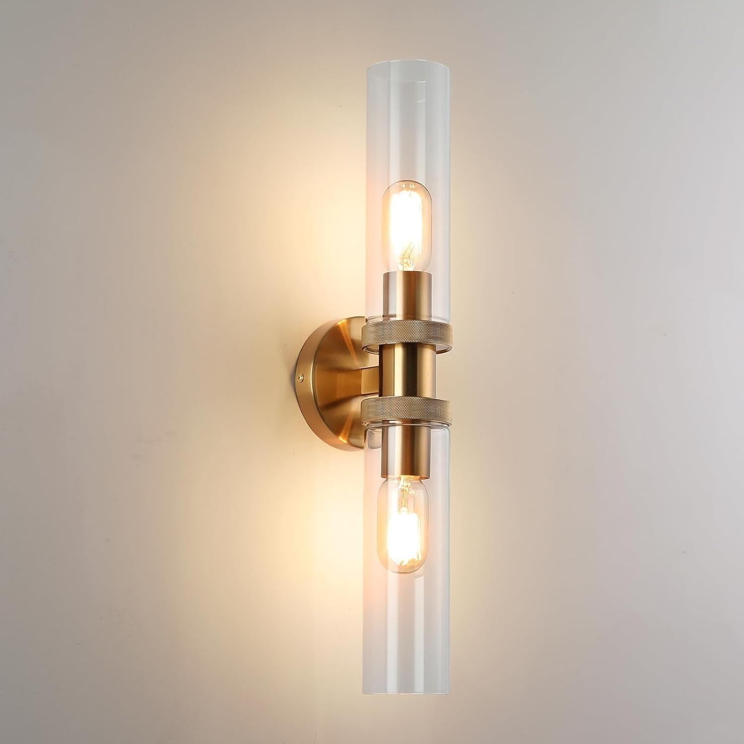 2 Lights Vanity Wall Lamp Brushed Brass Farmhouse Gold Modern Bathroom E26