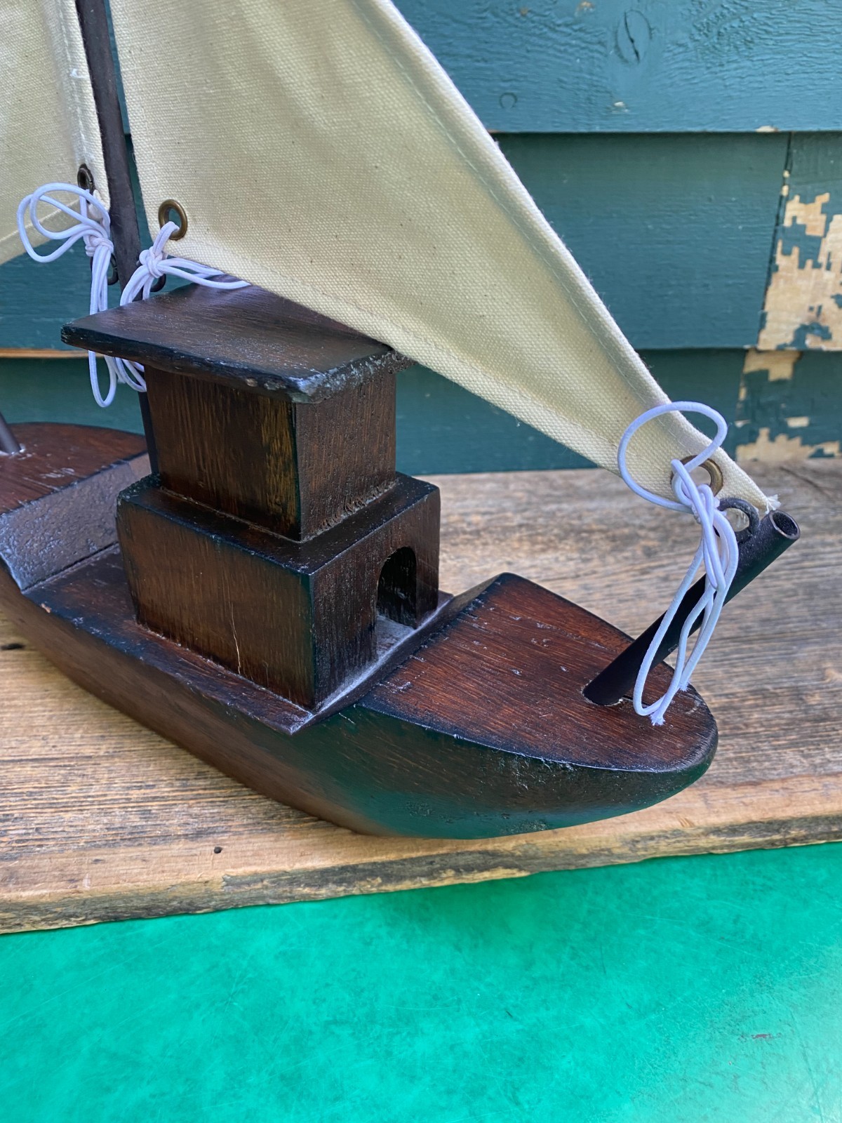 Decorative Wooden Sailboat. Nautical Home Decor. 17&Prime; Tall X 3&Prime; Wide X 12&Prime; Long