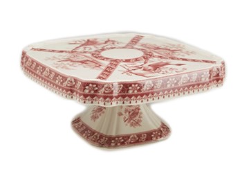 Zeckos 8 1 4 Inch Diameter Red And White Cake Plate