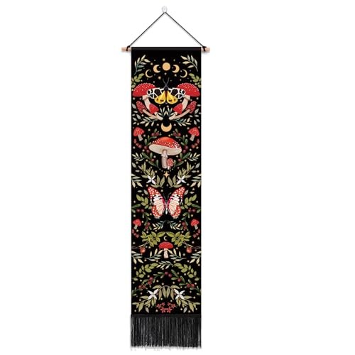 Whimsical Long Tapestry Vertical Wall 51&Prime;L x 13&Prime;W Butterfly Aesthetic A