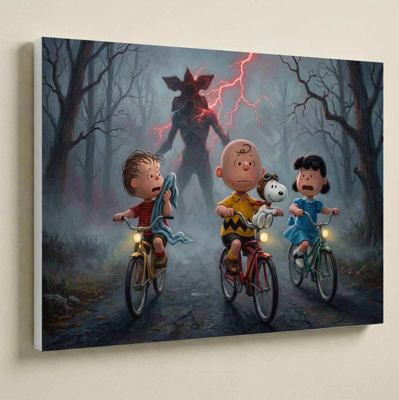 Stranger Things Peanuts Canvas UV Print 16×12 Retro Vintage Fan Wall Art Decor