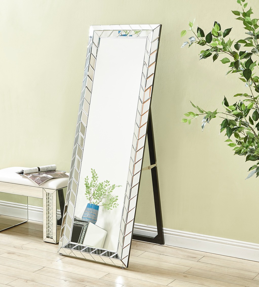 Floor or Wall Mirror Modern Foyer Living Dining Room Bathroom Vanity Sparkle 63&Prime;