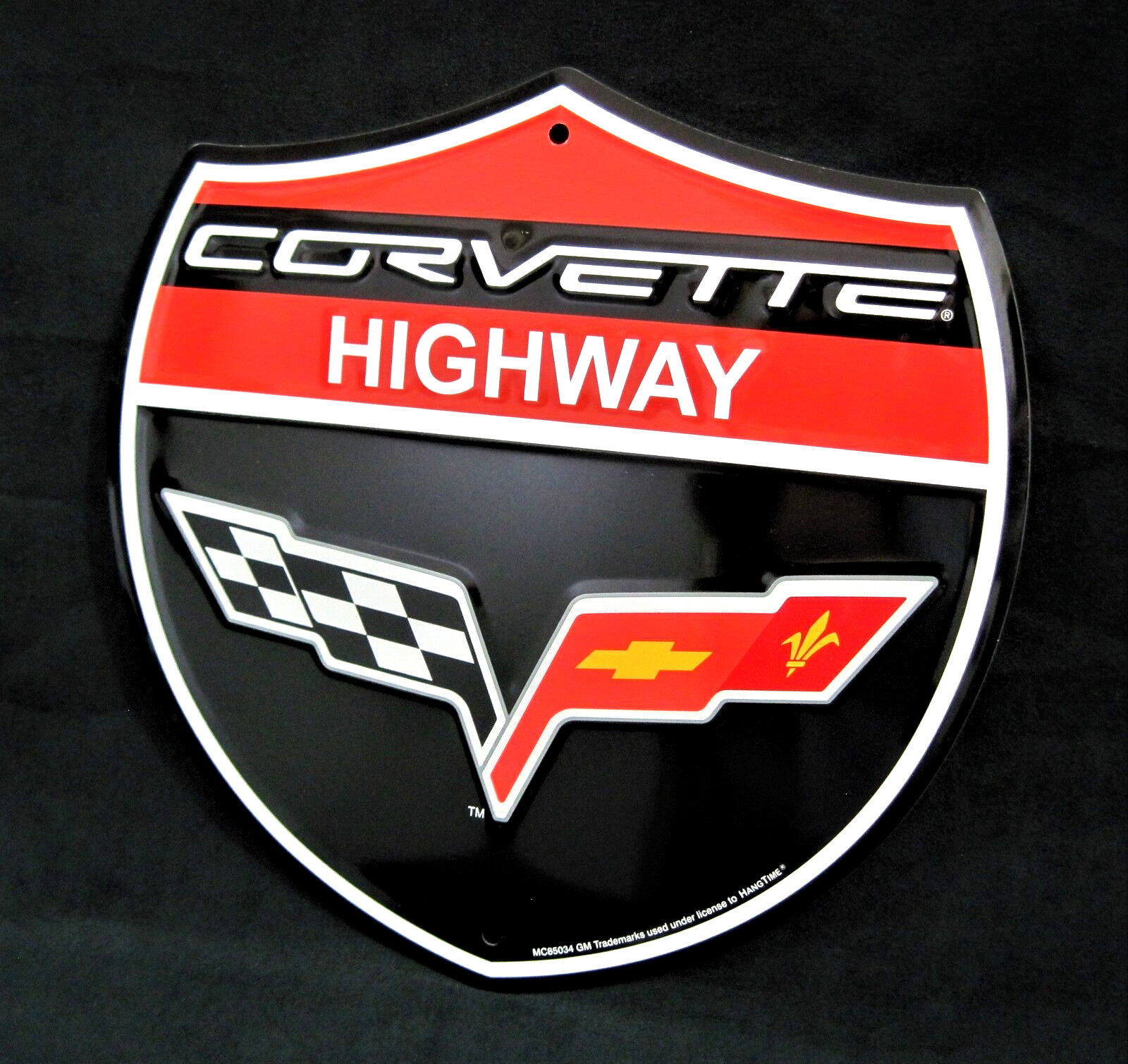 CORVETTE Highway Shield -*US MADE* Embossed Sign -Man Cave Garage Bar Wall Decor