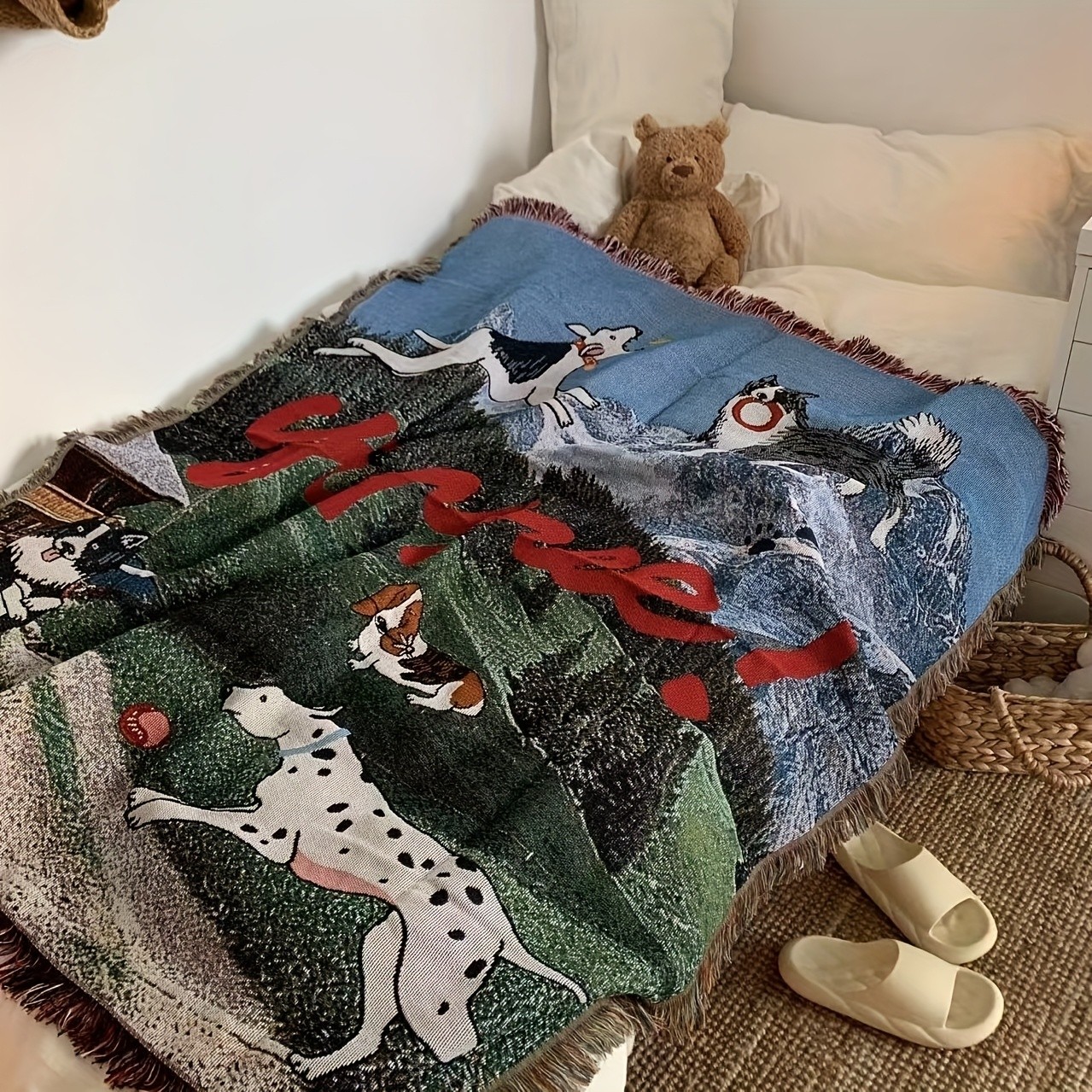 Cozy • Durable Polyester Fabric Dogs Animal Puppy Tapestry • Portrait Orientatio