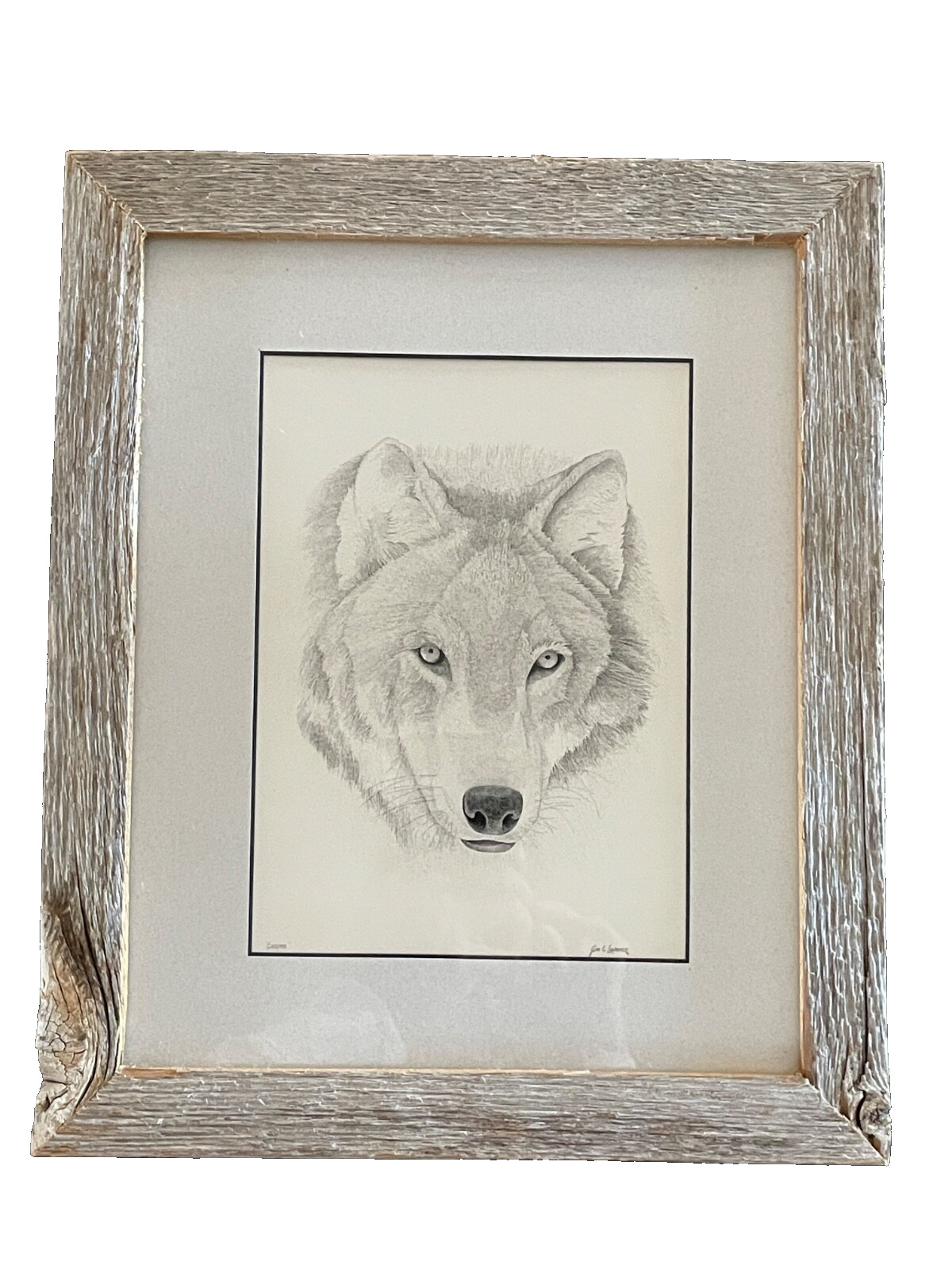 9.5&Prime;x11 3/8&Prime; weathered rustic barnwood distressed picture photo frame wolf print