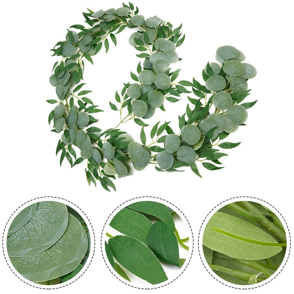 Artificial Eucalyptus Garland Hanging Fake Plant Leaves Trailing Vine Ivy Rattan