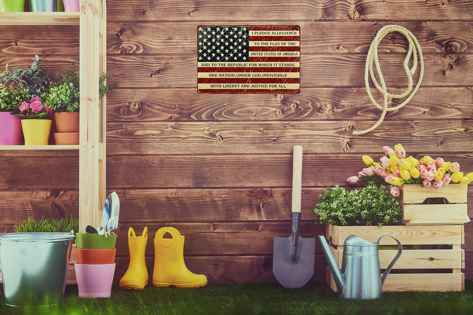 Metal Sign Vintage Tin Sign I Pledge Allegiance to The Flag of The United Sta…