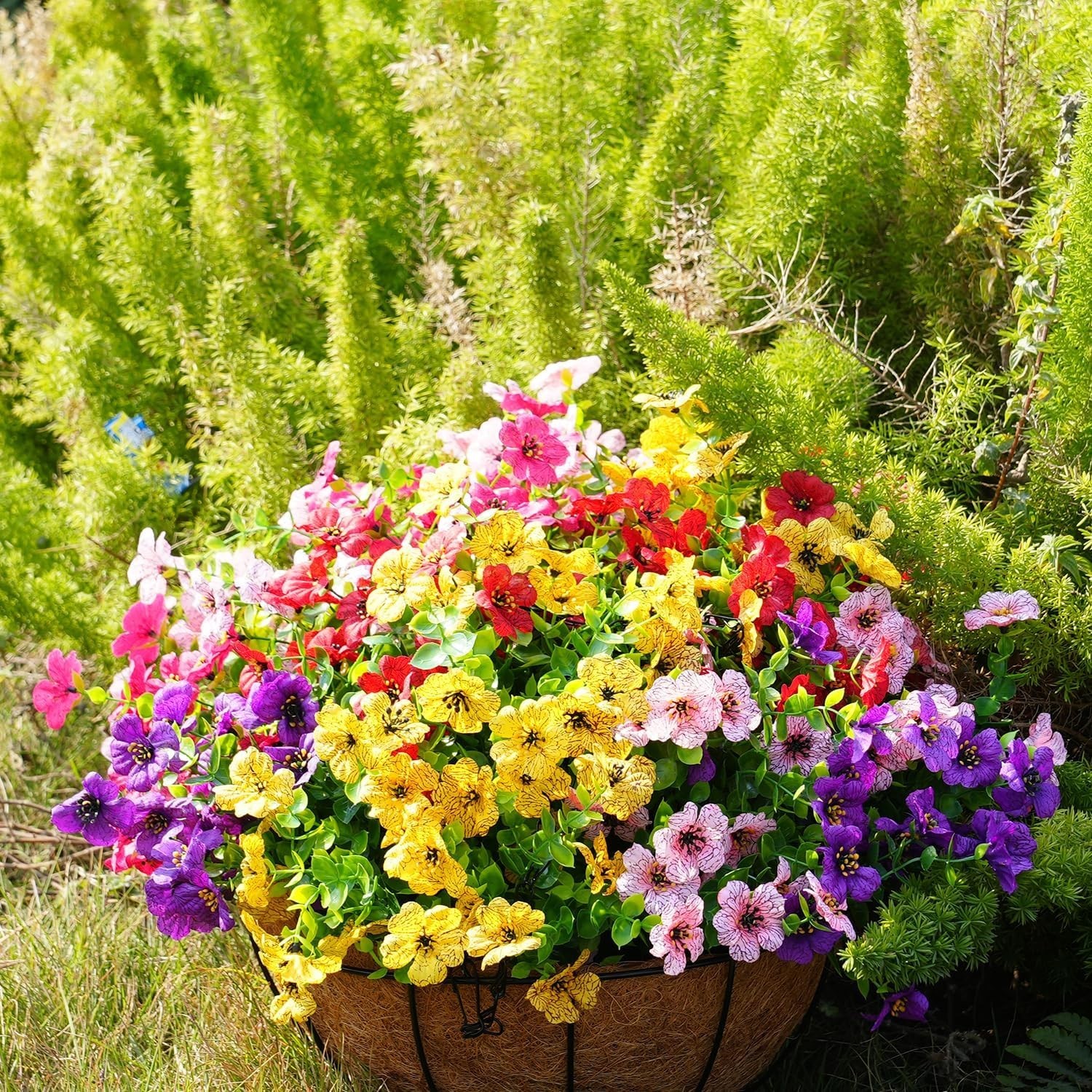 Artificial Flowers for Outdoor, UV Resistant Fake Silk Flowers, Realistic Fau…