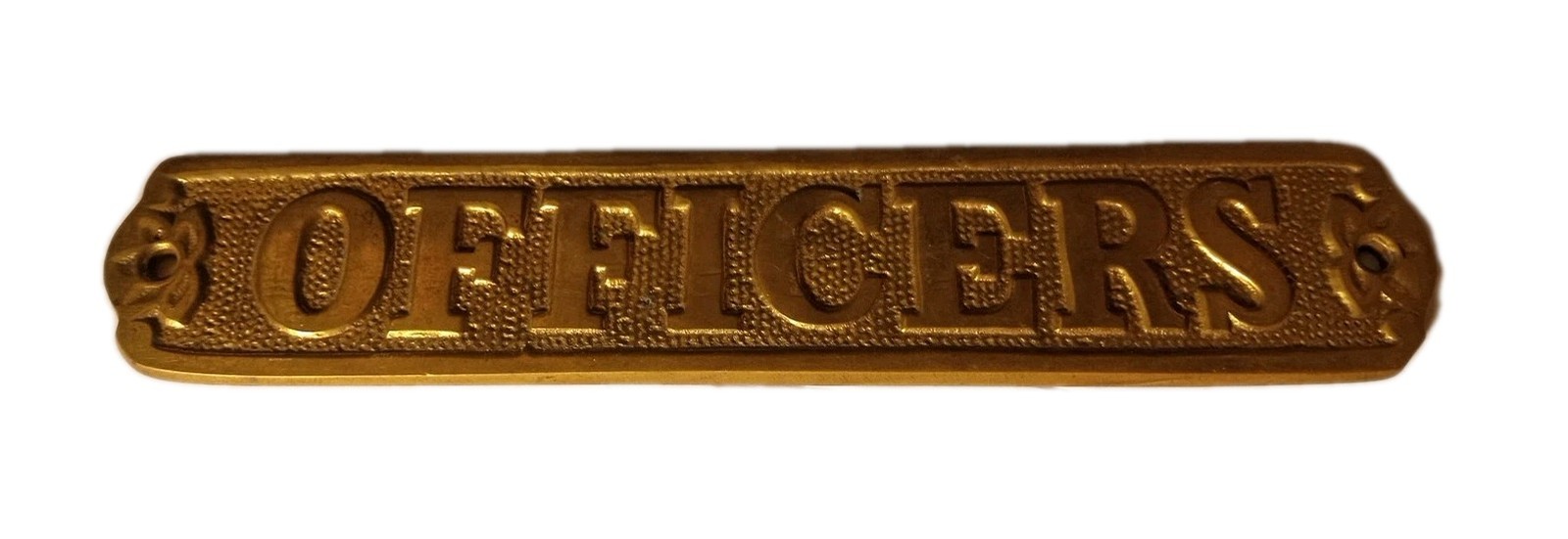 7-in Solid Brass Officers Plaque Door Sign Officers Club. Military Law Enforceme