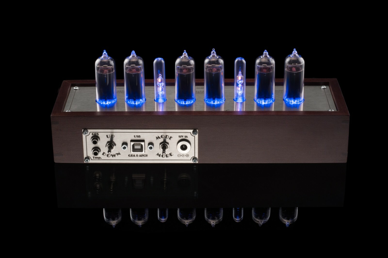 IN-14 Nixie Tube Clock in Wooden Case 12/24H Slot Machine FREE SHIPPING 3-5 Days