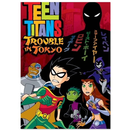 Teen Titans Trouble in Tokyo Anime Poster – Classic Cartoon Art Print