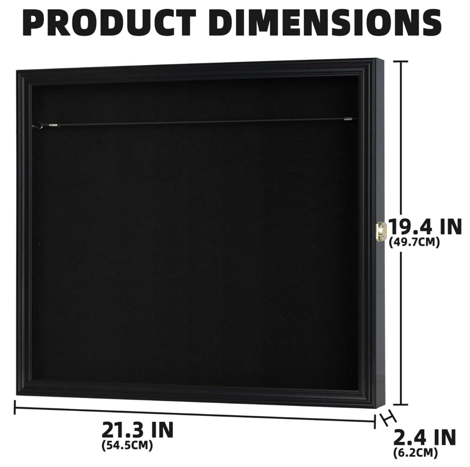 Mini Baseball Bat Display Case 18&Prime; Black Wall Mount MLB Rack Solid Wood Cabinet