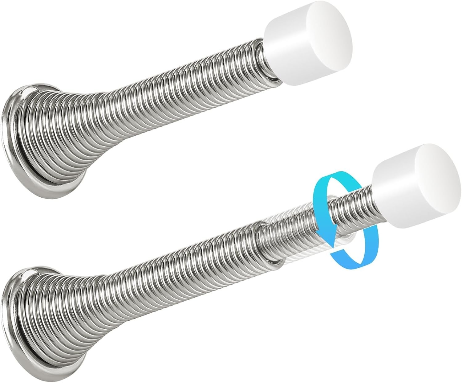 2 Pack Telescoping Spring Door Stoppers, Extended from 3-1/8 to 4-1/4 inches …
