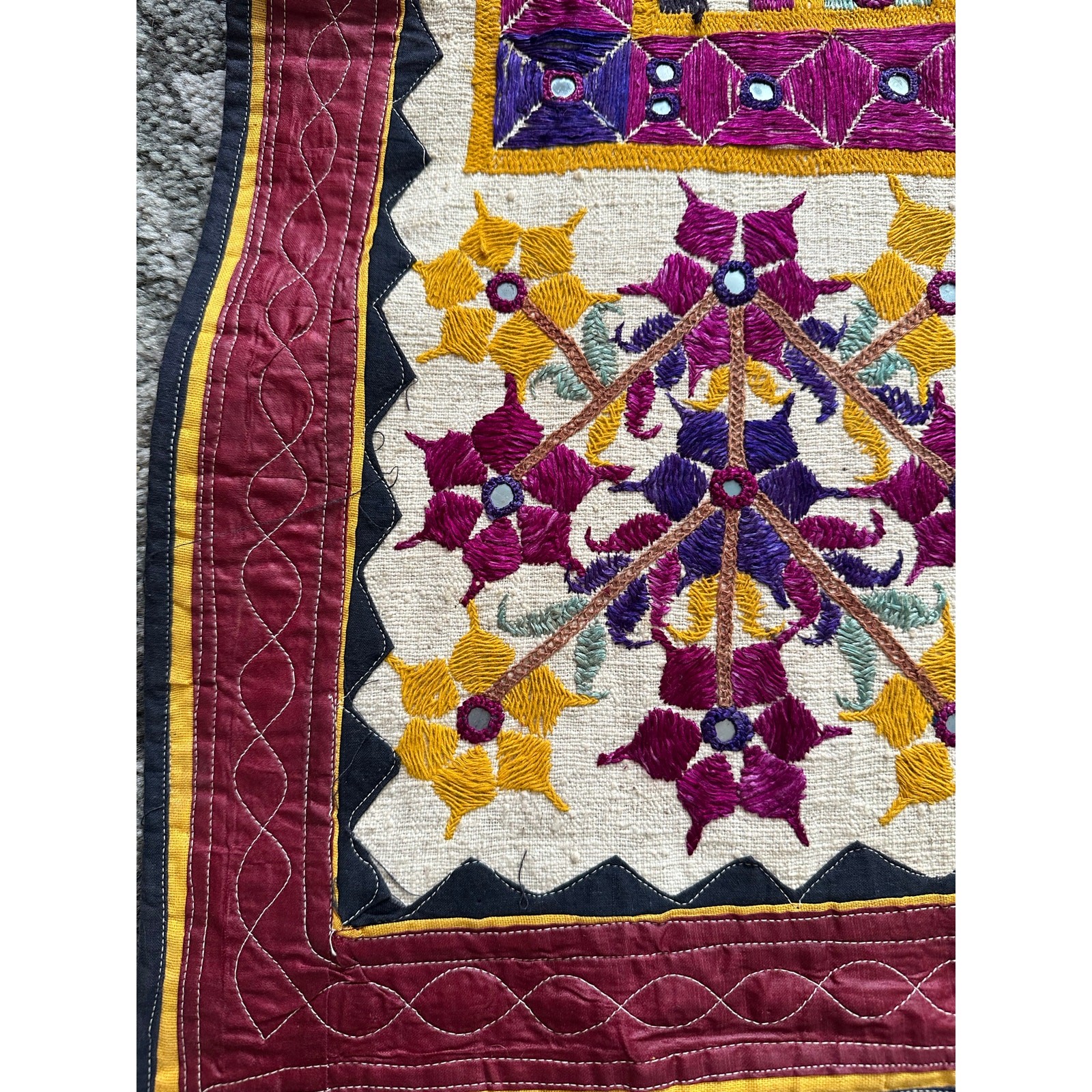 Vintage Banjara wall hanging ethnic tapestry hanging embroidery boho 35×64”