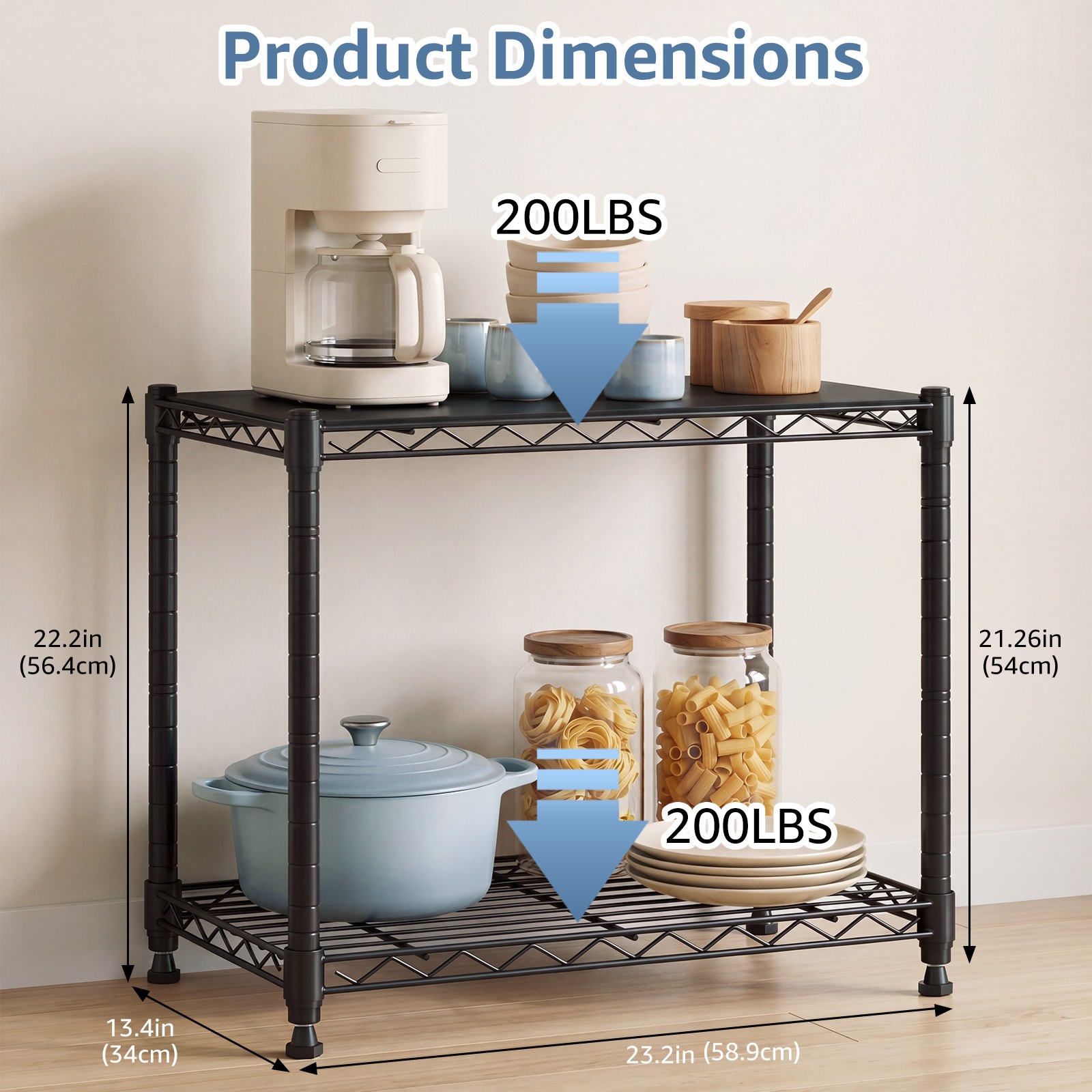 Heavy Duty Metal Wire Storage Shelves, Adjustable Standing Shelf Rack Unit
