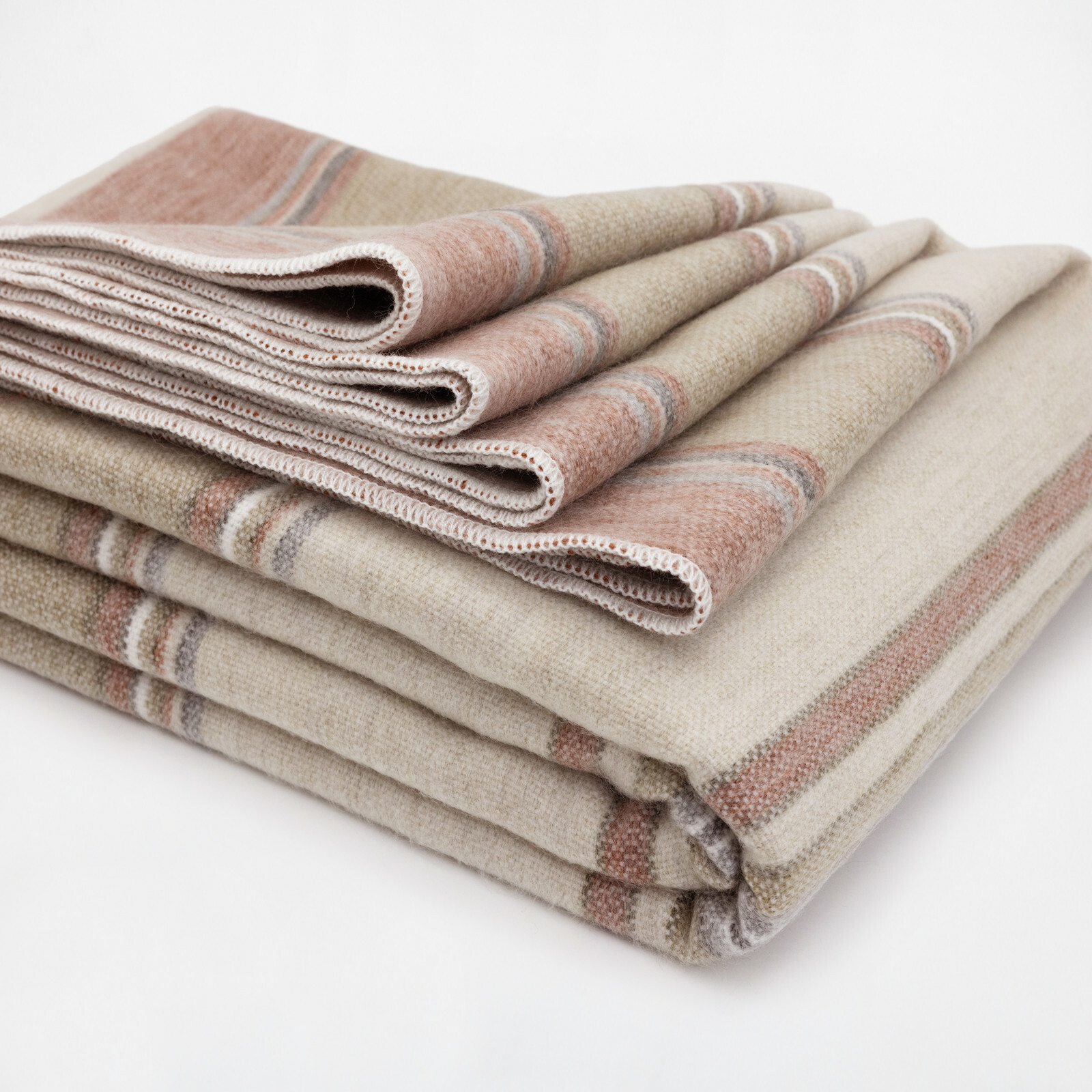 SOFT & WARM STRIPED ALPACA LLAMA WOOL BLANKET QUEEN BED SOFA EARTH TONES