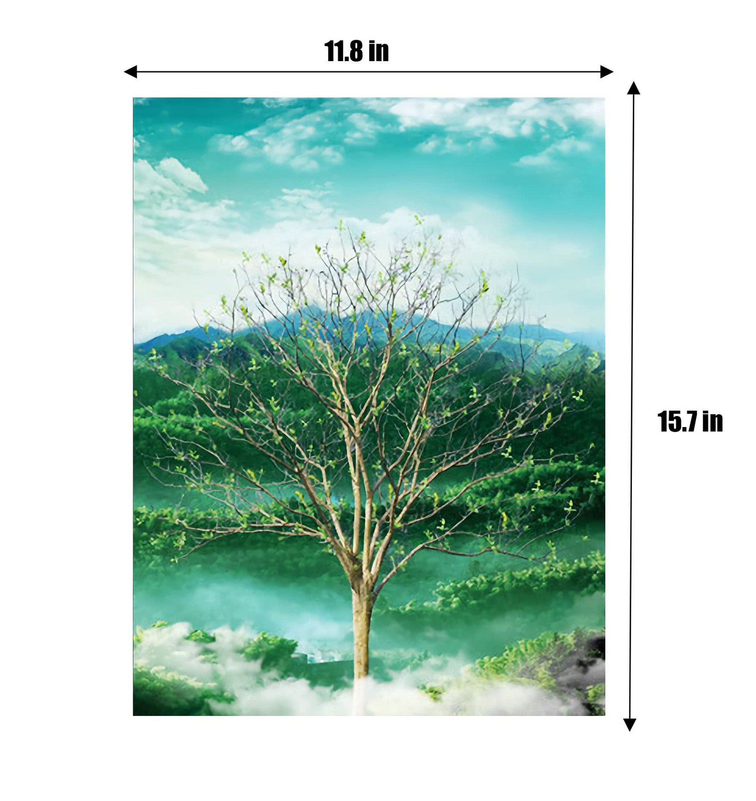 Four Seasons Tree 3D Poster Wall Art Decor Print ，Beautiful Nature Scene of C…