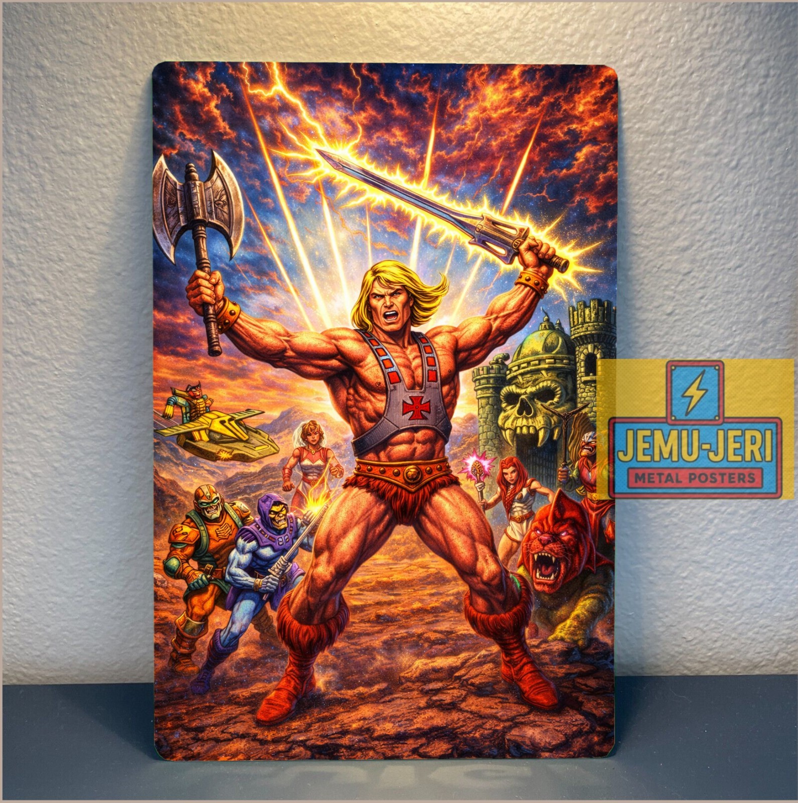 He-Man Masters of the Universe Metal Poster Tin Sign MOTU Castle Grayskull Art