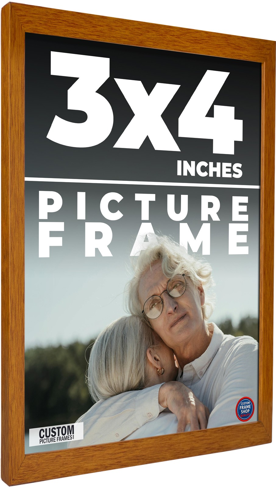 3×4 In Honey Brown Real Wood Picture Frame Width 0.75 inches | Interior Frame De