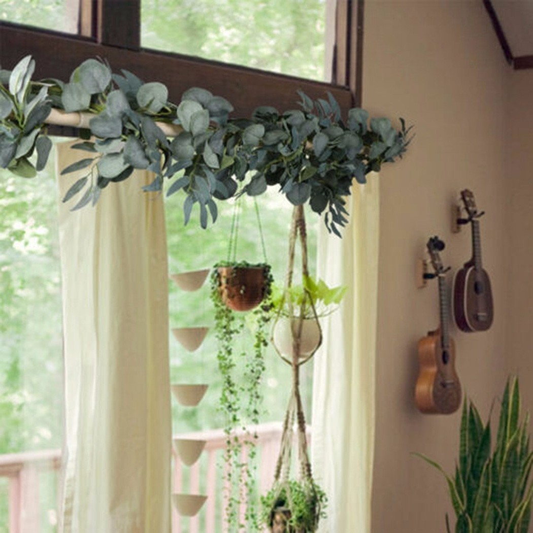 Artificial Eucalyptus Garland Hanging Fake Plant Leaves Trailing Vine Ivy Rattan
