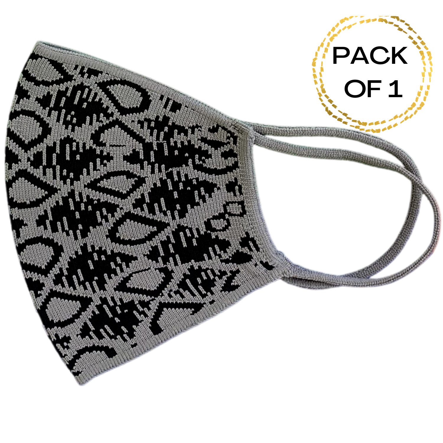 Solid knitted Face Mask two layers reusable washable bandanas Gray Black
