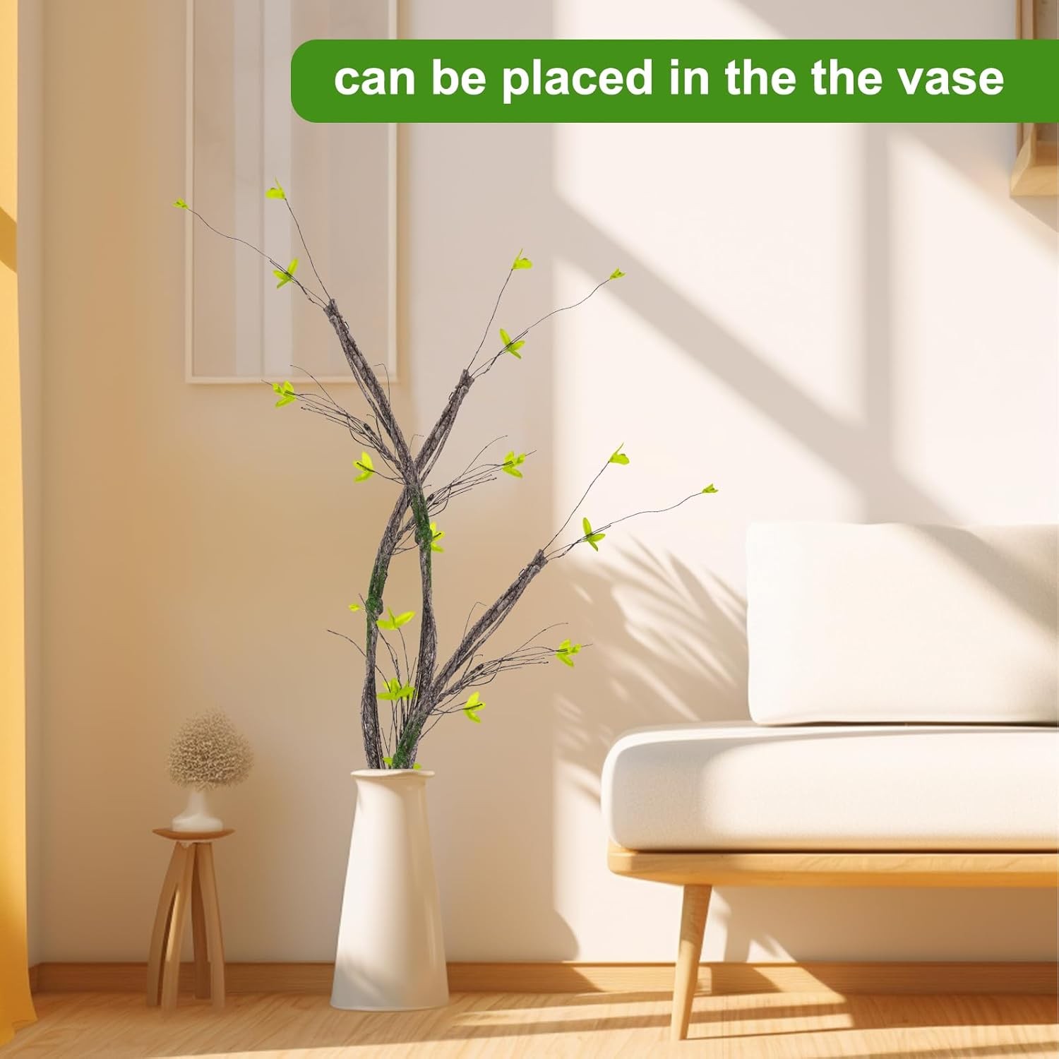 3Pcs 35in Artificial Tree Branches, Realistic Wall Hanging Bendable Tree Vines