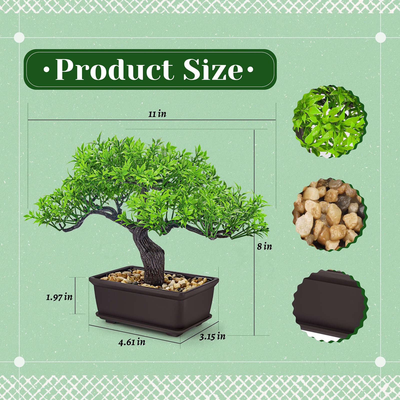 8&Prime; Fake Plants Artificial Bonsai Tree Ficus for Home Office Desk Table Indoor