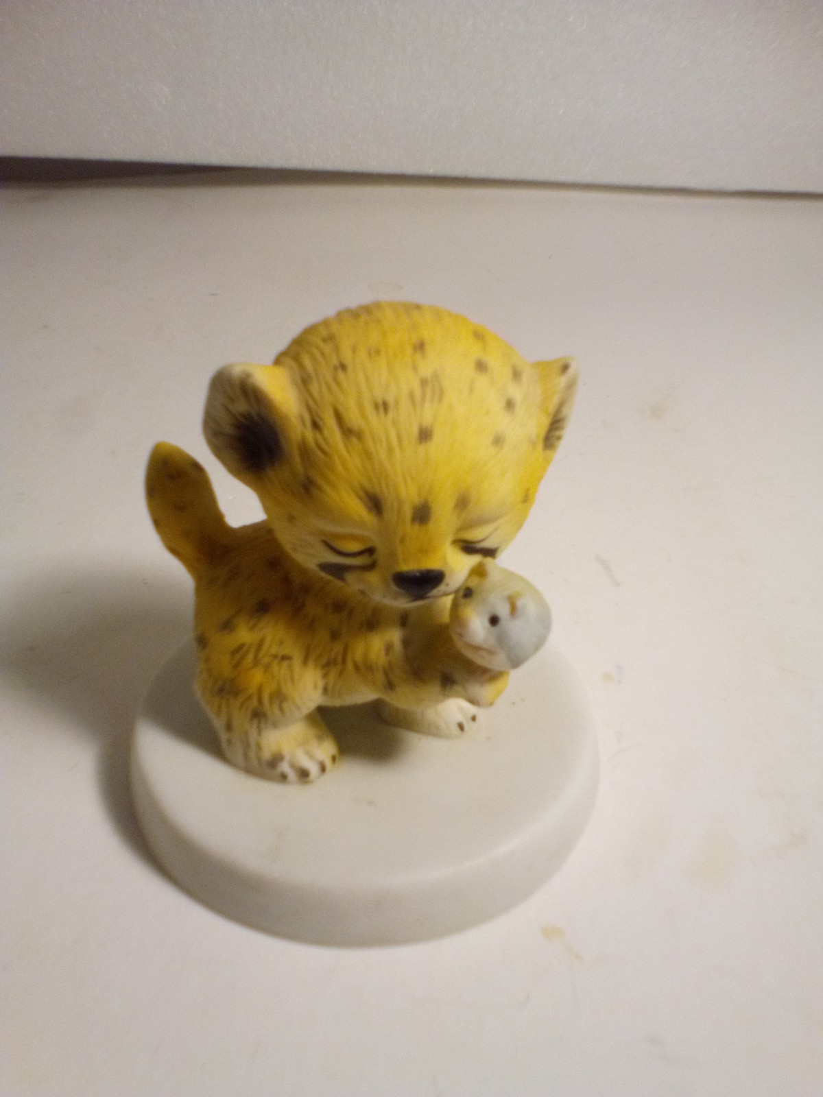 Vintage 1960s Sunny Animals By Heartline Leopard Snuggling Mouse Friend Figurine