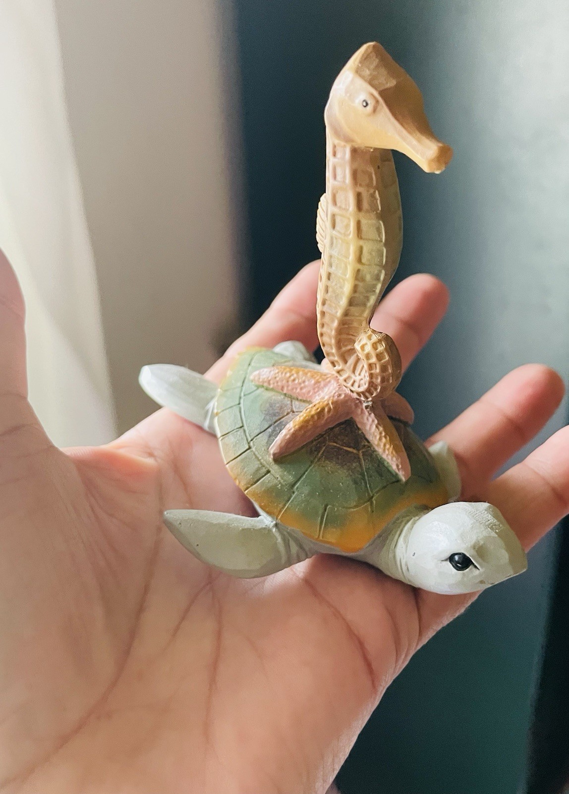Robin Davis Turtle Stack Seahorse Starfish Resin Figurine Beach Nautical Decor