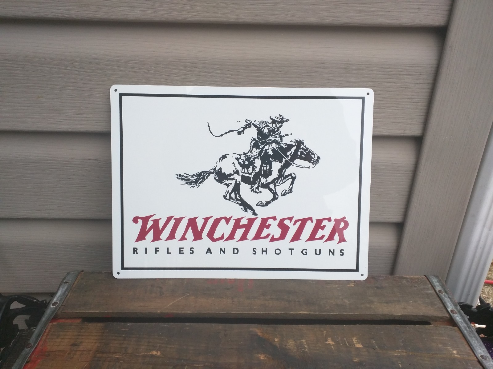 Winchester Metal Sign Gun Shop Garage Hunting Cabin 9×12&Prime; 50148