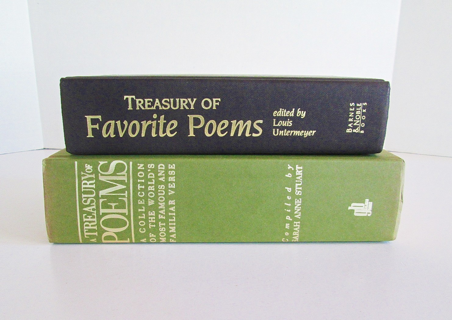 Classic Poetry Collection Books, Decorative Hardcover Staging Lot of 2, 1990s