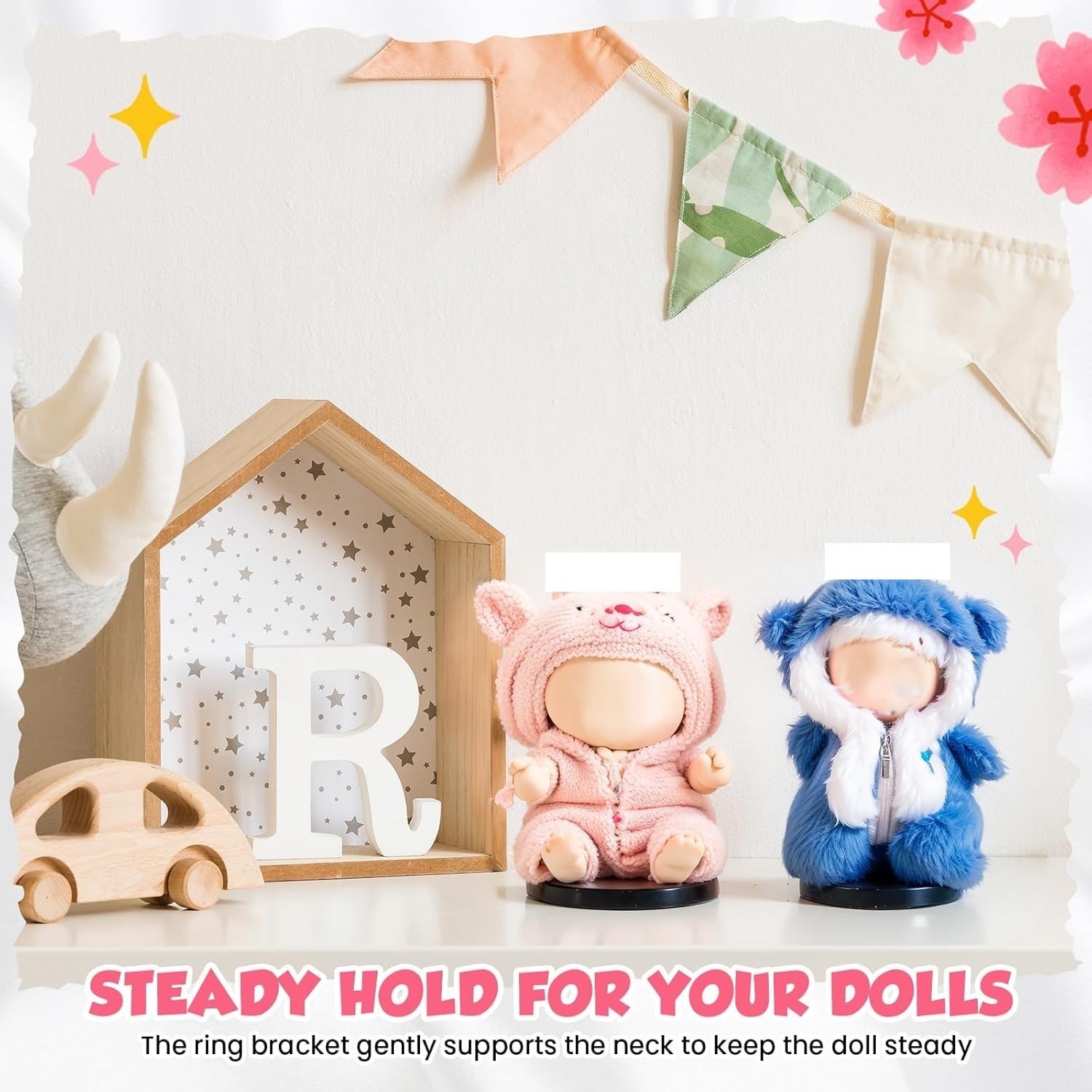 Simgoing 2 Pack Adjustable Doll Stands for 17cm Dolls Display Stands Support …