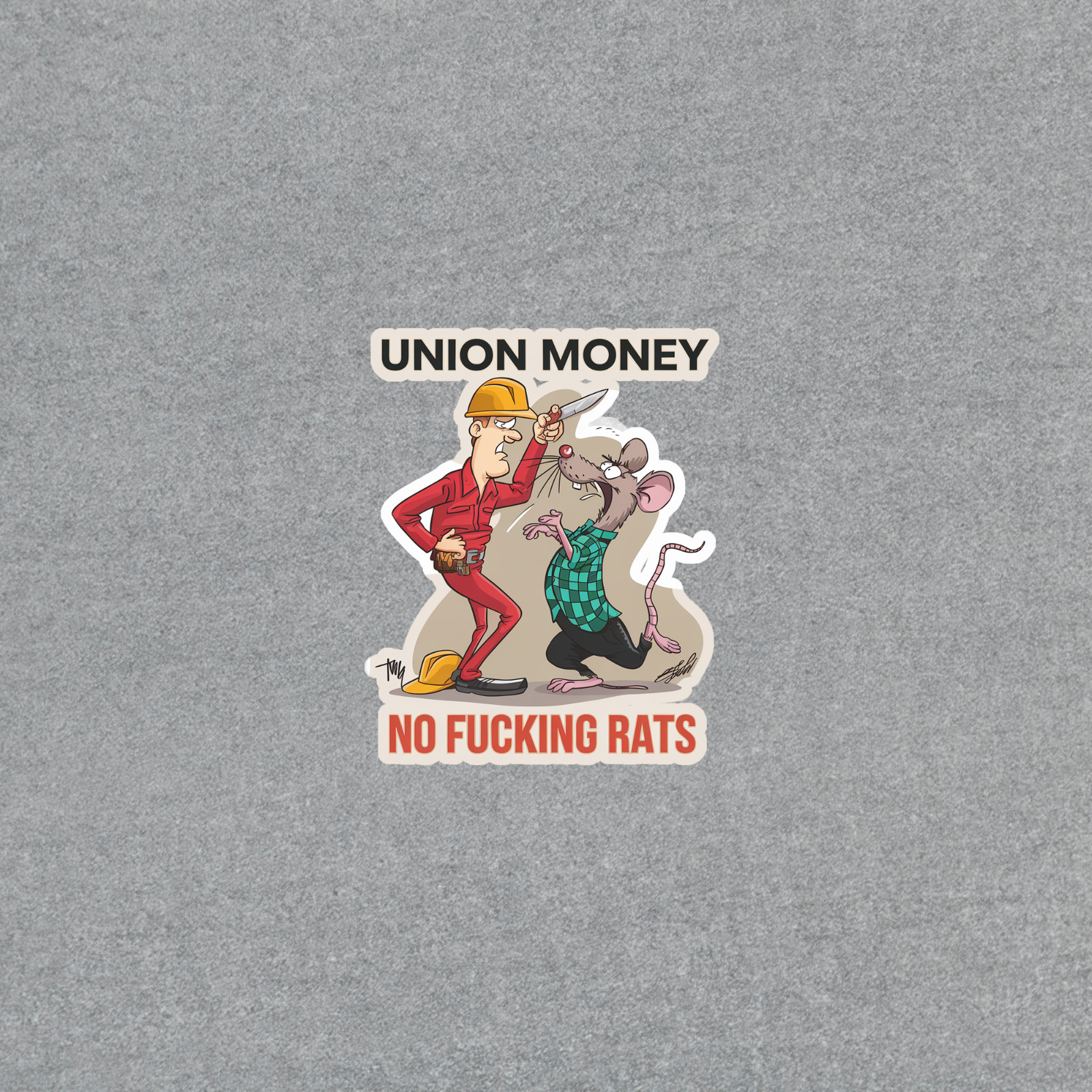 Union Money No Rats Funny Sticker Political Cartoon Labor Movement Decal #3816