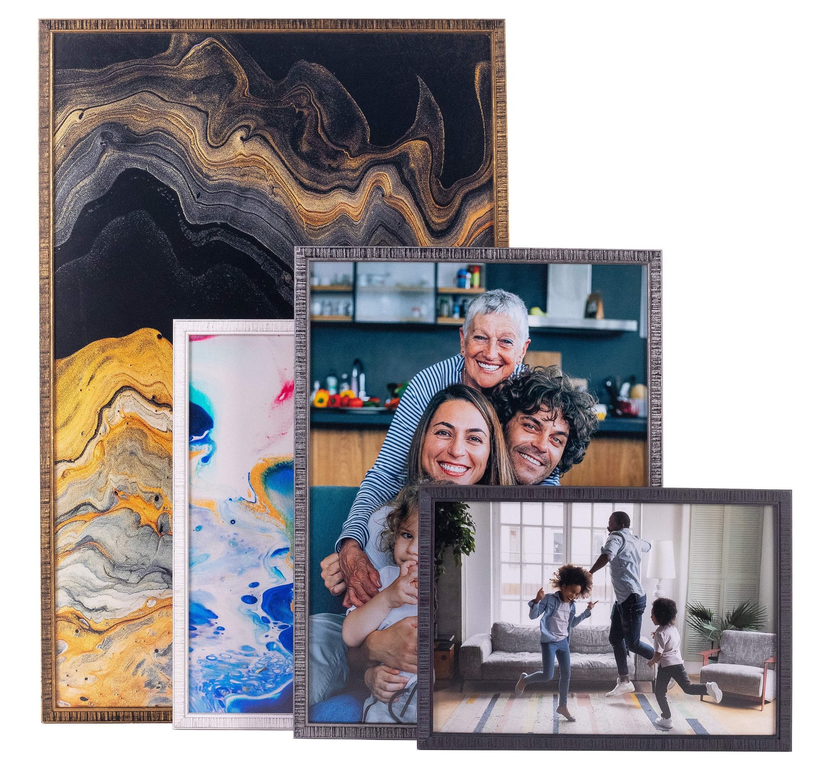 15×39 Frame Silver Grey Distressed Solid Wood Picture Frame | 0.75 Inch Moulding